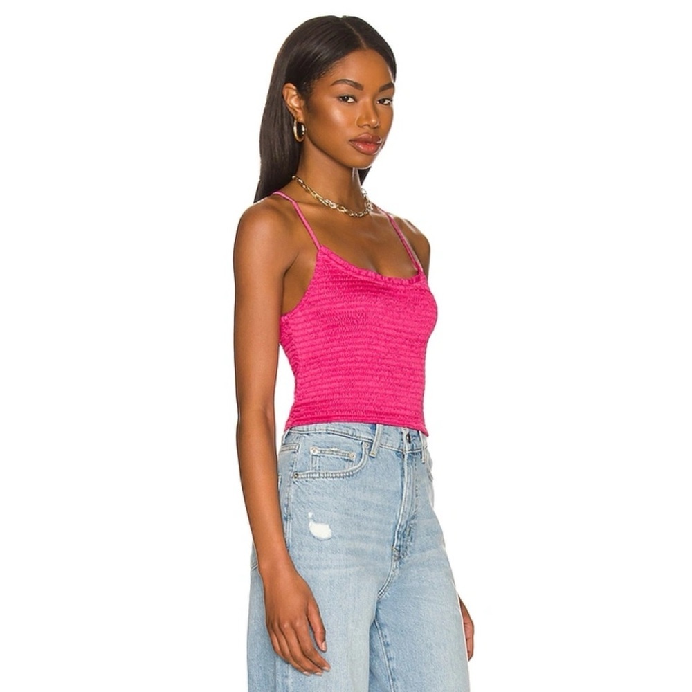 Free People Right on Time Smocked Cami in Fuchsia Size S